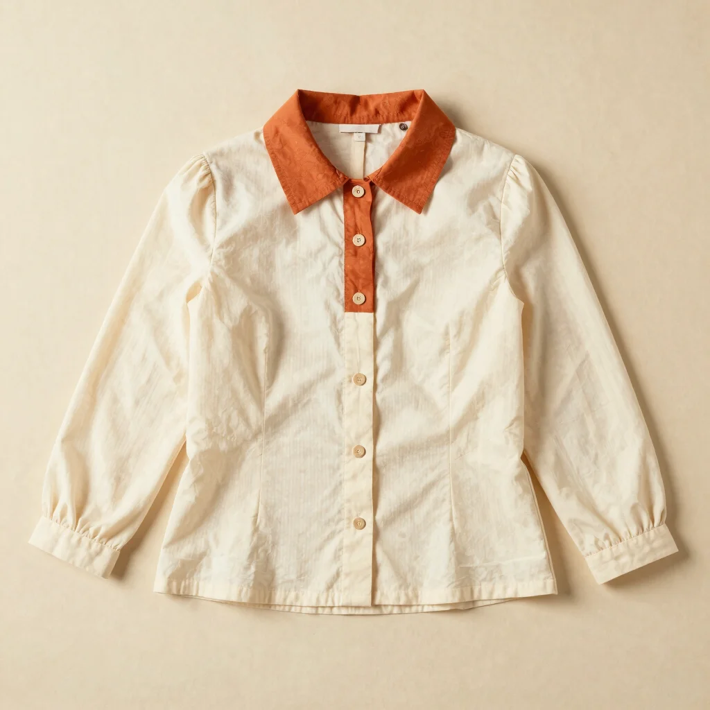 Blus Kerah Kontras